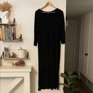Eileen Fisher Elegant Black Long Sleeve Dress Size Large